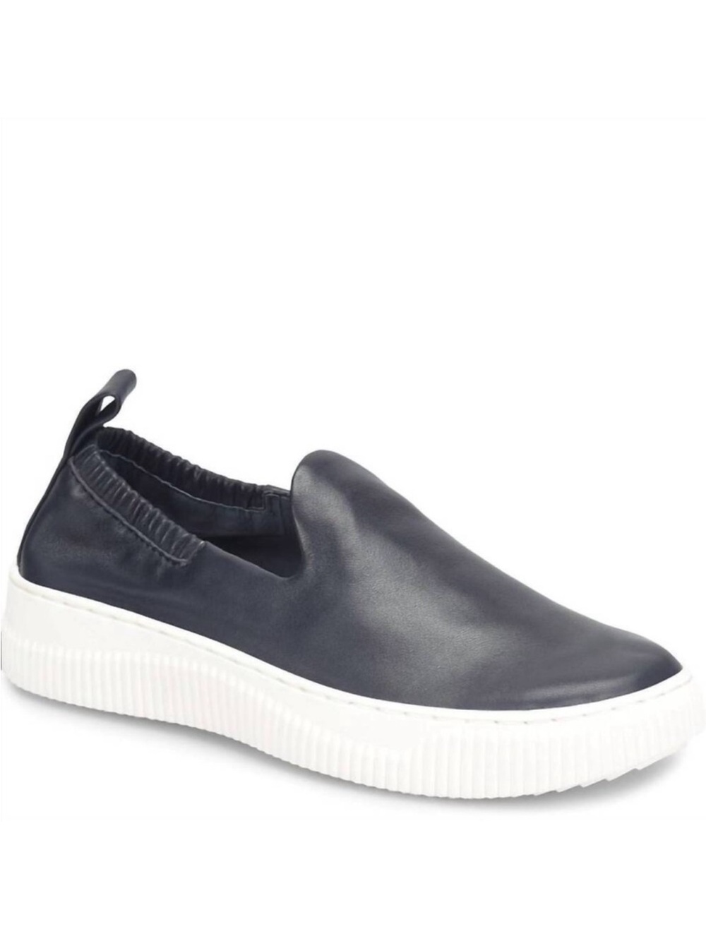 Sofft Fana Slip-On Leather Sneakers in Dark Navy Blue